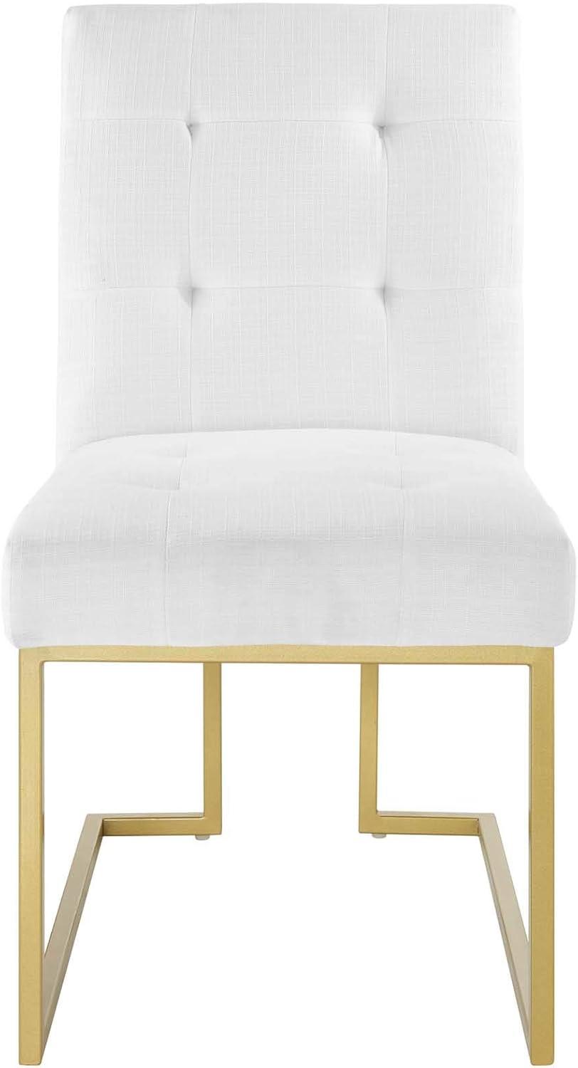 Privy Gold Stainless Steel Upholstered Fabric Dining Accent Chair-EEI-3743