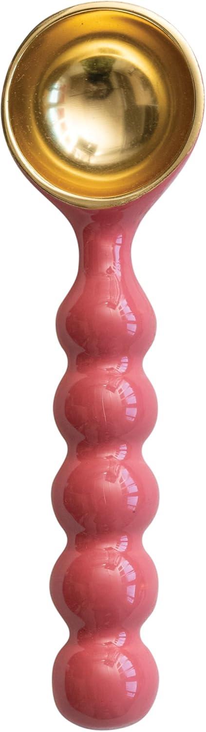 Creative Co-Op Enameled Aluminum Ice Cream Scoop, Pink and Gold