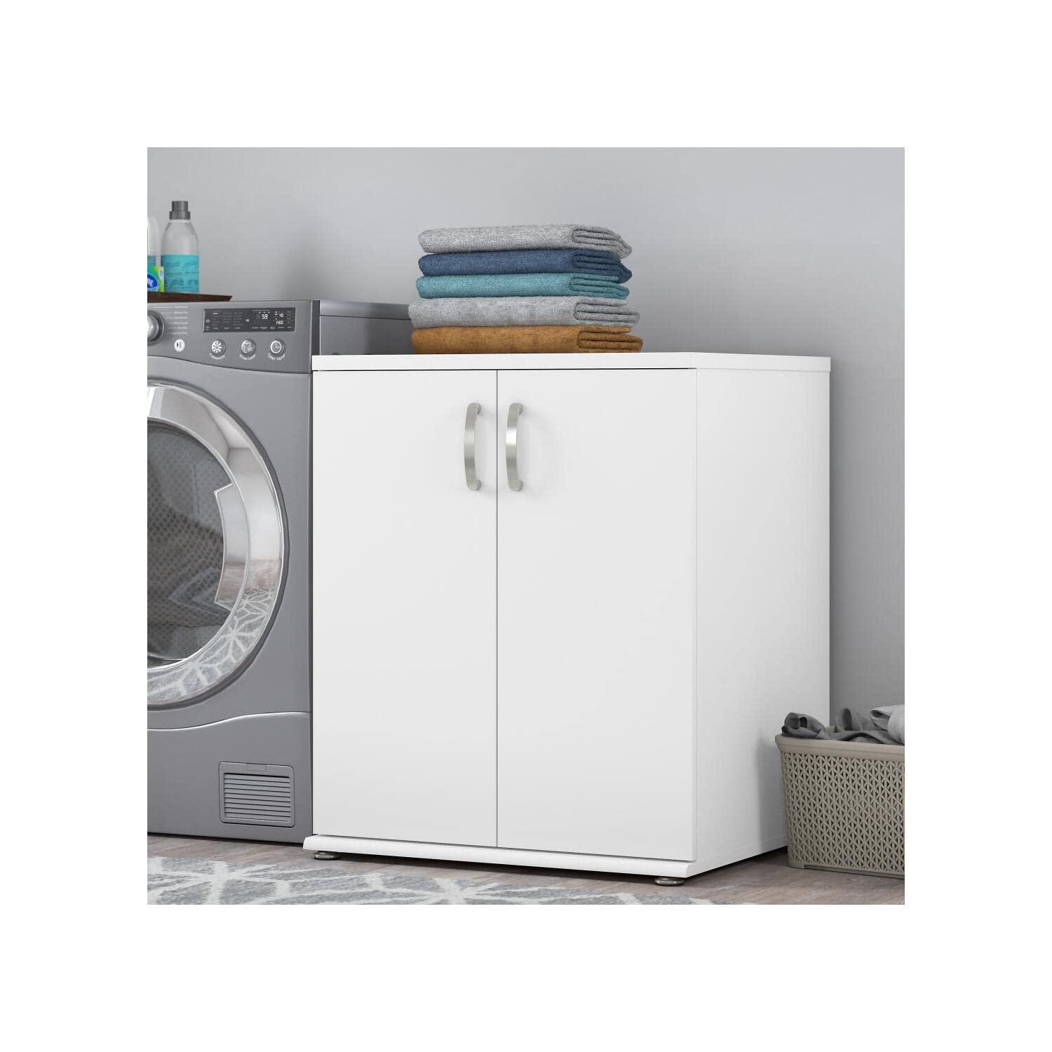 Bush Business Furniture Universal Laundry Room Storage Cabinet with Doors and Shelves