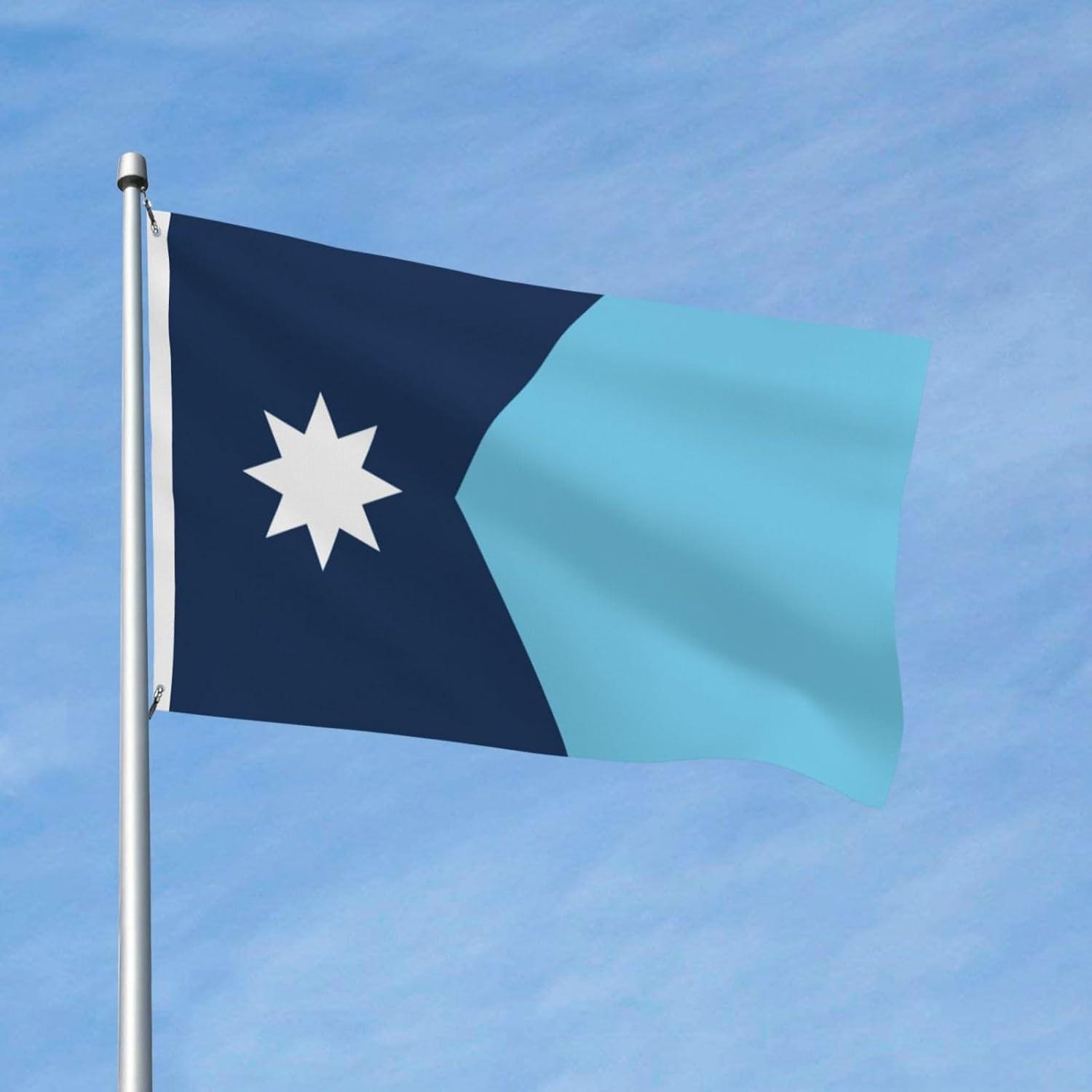 New Minnesota State Flag 3x5 Outdoor MN Flag 2 Rows Stitched Edge Canvas Header with 2 Brass Grommets