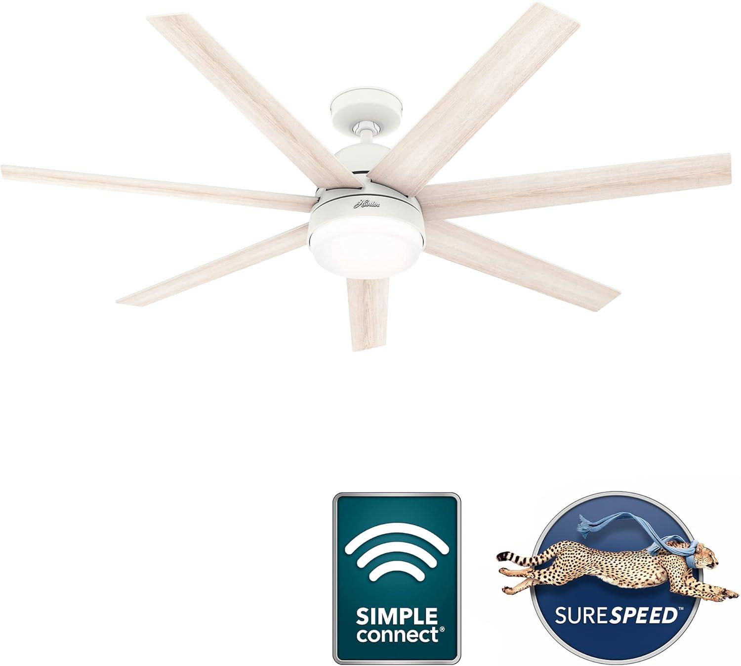 60" Phenomenon 7 - Blade Smart Standard Ceiling Fan with Wall Control and Light Kit Included