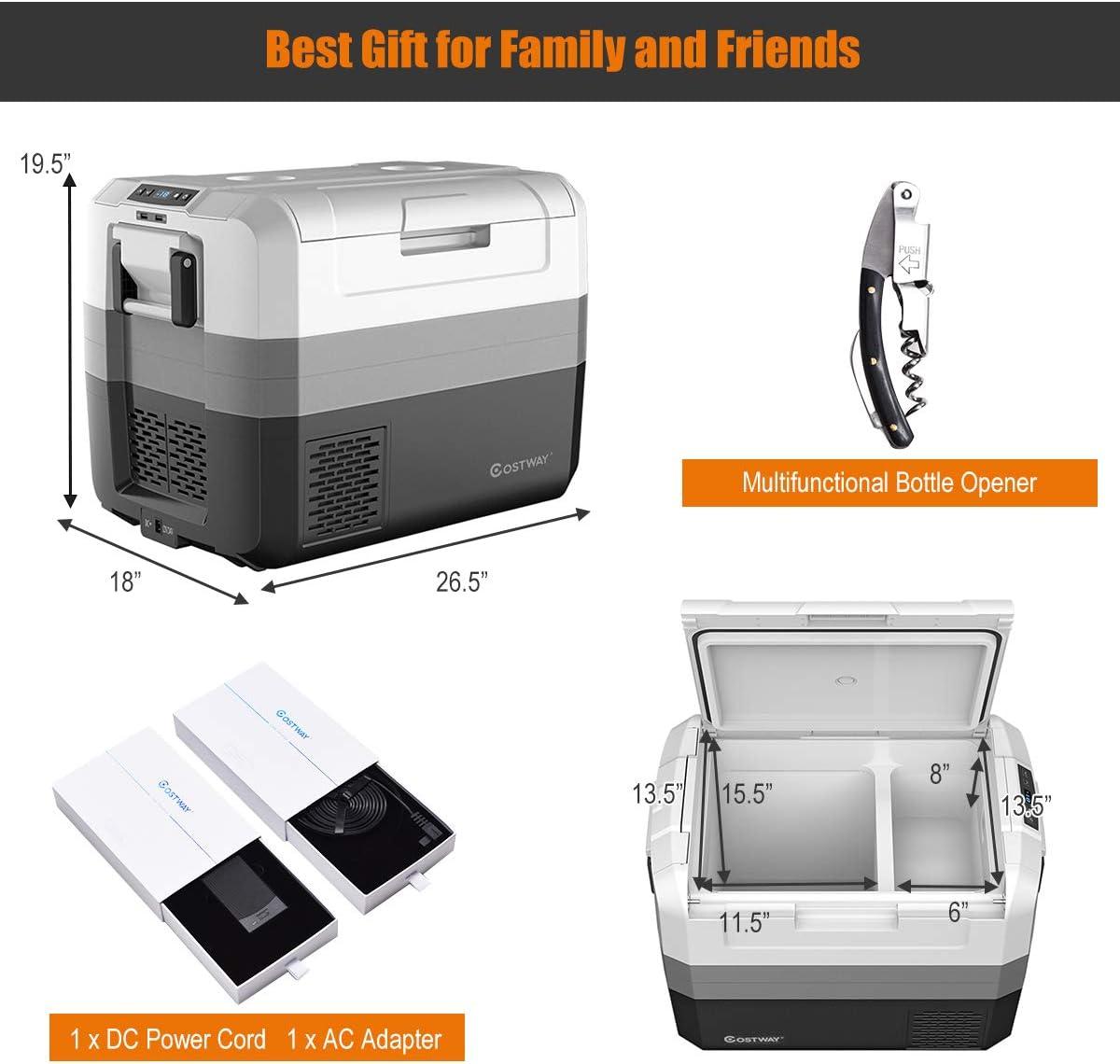 Barara King Car Refrigerator Fridge, Compressor Cooler, 58 Quart Portable Electric Camping Car Cooler