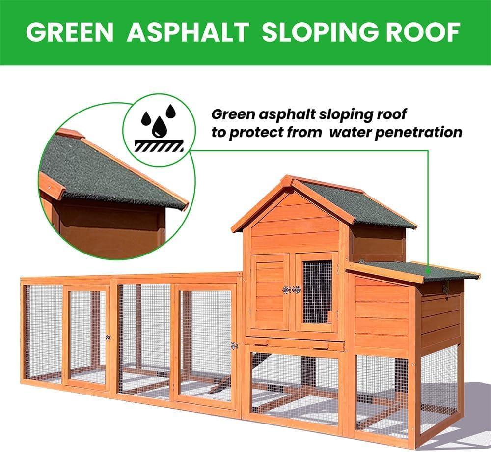 Outdoor Large Chicken Coop,Hen Run House Chicken Coops for 4-6 Chickens with Ventilation Door,Removable Tray and Ramp Garden