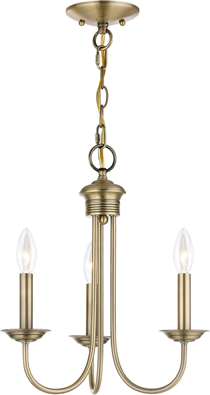 Estate Bronze Mini 3-Light Candelabra Chandelier