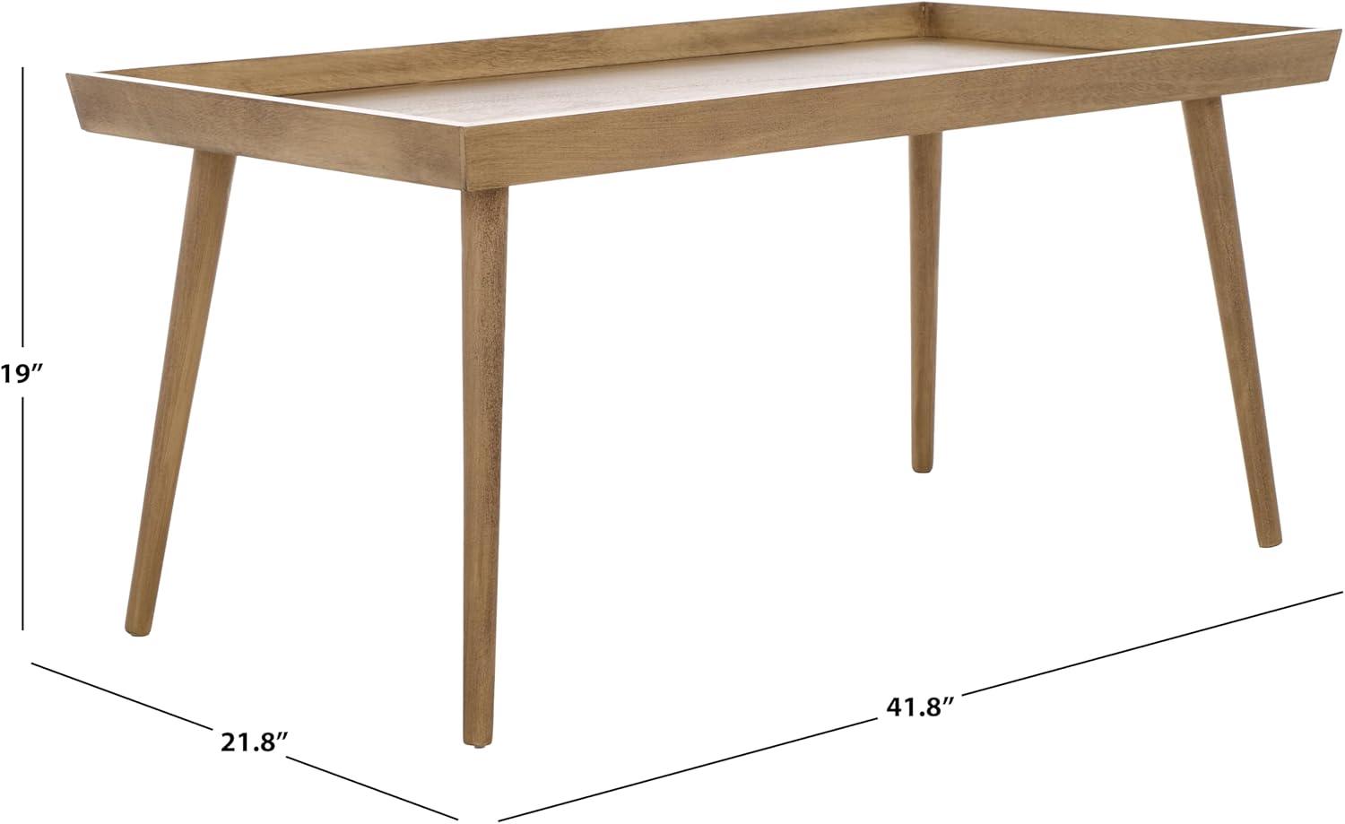 Nonie Coffee Table With Tray - Light Brown - Safavieh