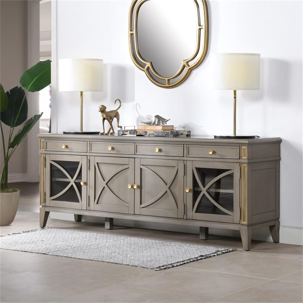 Jennifer Taylor Home Dauphin 71" TV Stand Display Console Table Grey Cashmere