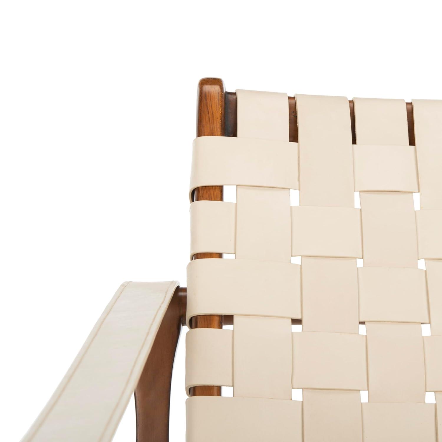 Dilan Safari Chair - SFV9005 - Cream/Light Brown - Safavieh Couture