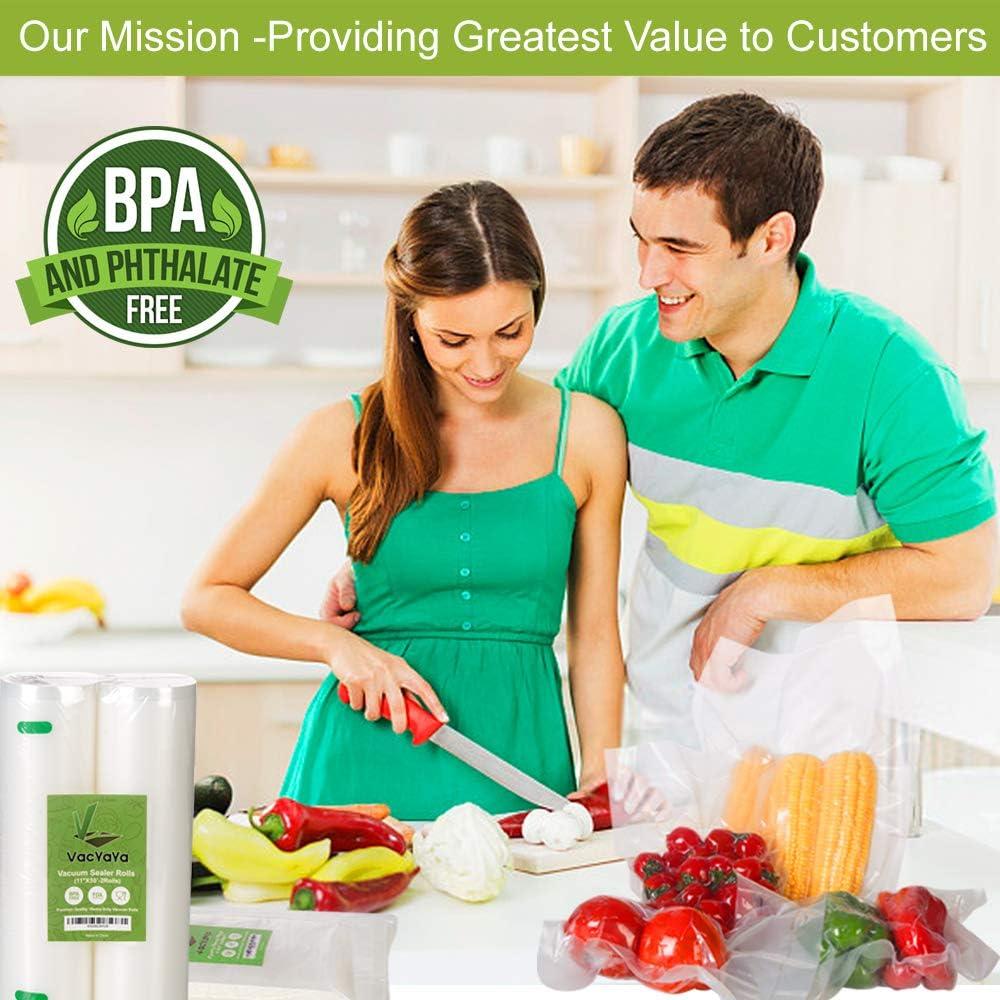 VacYaYa 200 Gallon Size 11 x 16inch Food Saver Vacuum Cleners Sealer Bags for Food Storage,Seal a Meal Freezer Bags with BPA Free