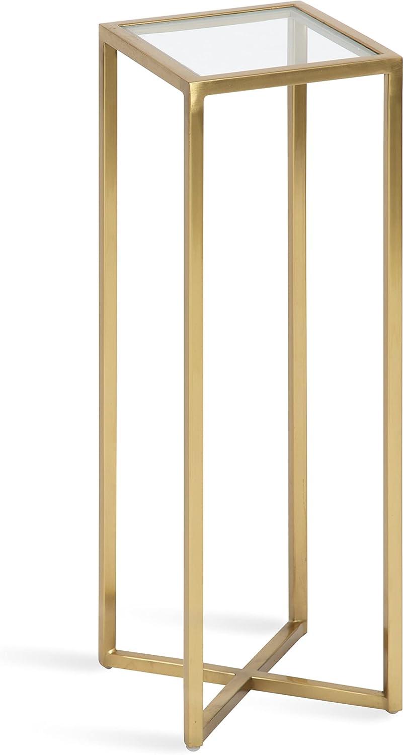 Kate and Laurel Jaspur Square Metal Drink Table, 7x7x21, Gold