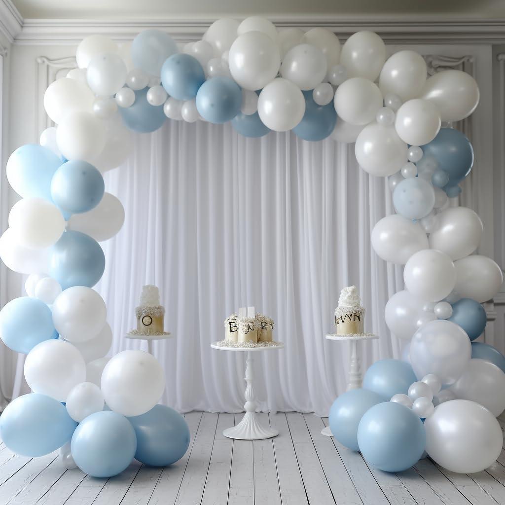 10x10ft White Backdrop Curtain for Parties Wrinkle Free Wedding Baby Curtain Backdrops for Birthday Party