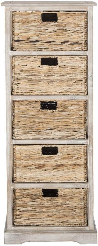 Vedette 5 Wicker Basket Storage Tower - AMH5739 - White Wash - Safavieh Couture