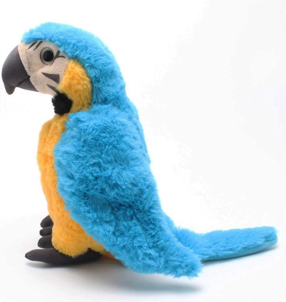 Coollooc The Petting Zoo Macaw Stuffed Animal, Gifts for Kids, Wild Zoo Animals, Blue Macaw Parrot Plush Toy 9.8 inches