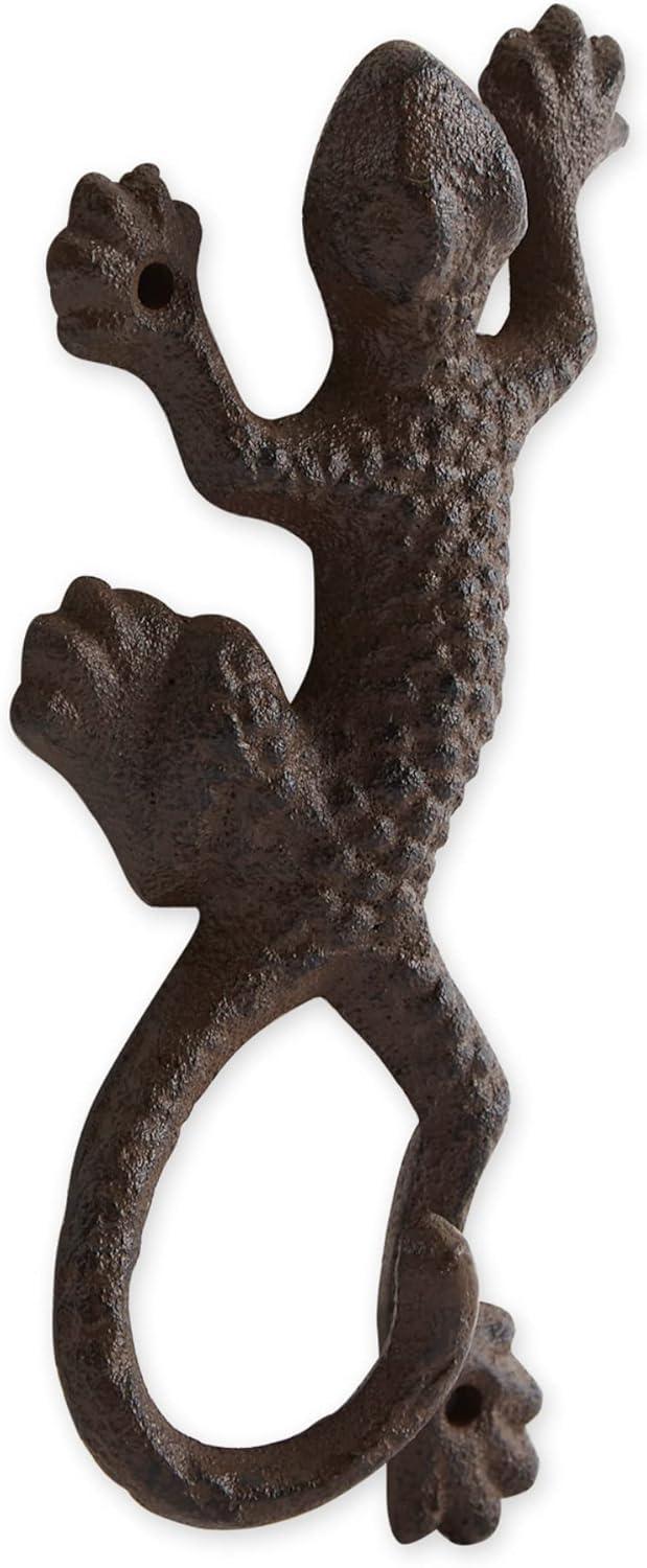 DII Cast Iron Collection Decorative Wall Hook Set, Lizard, 2 Count
