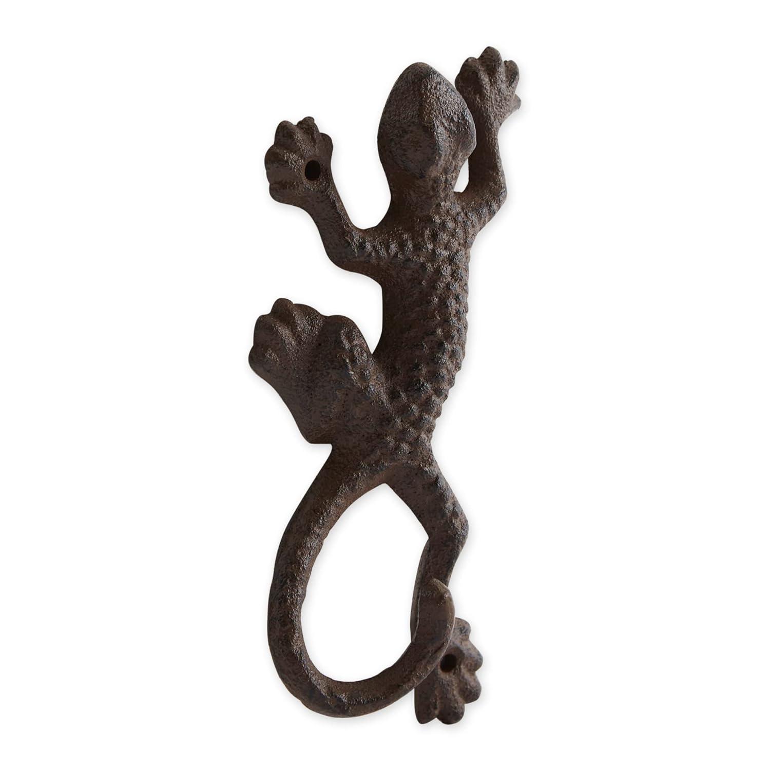DII Cast Iron Collection Decorative Wall Hook Set, Lizard, 2 Count