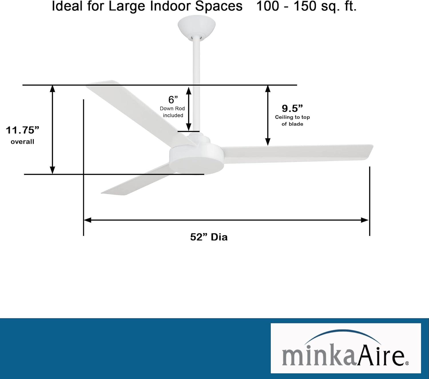 52" Roto 3 - Blade Propeller Ceiling Fan with Wall Control