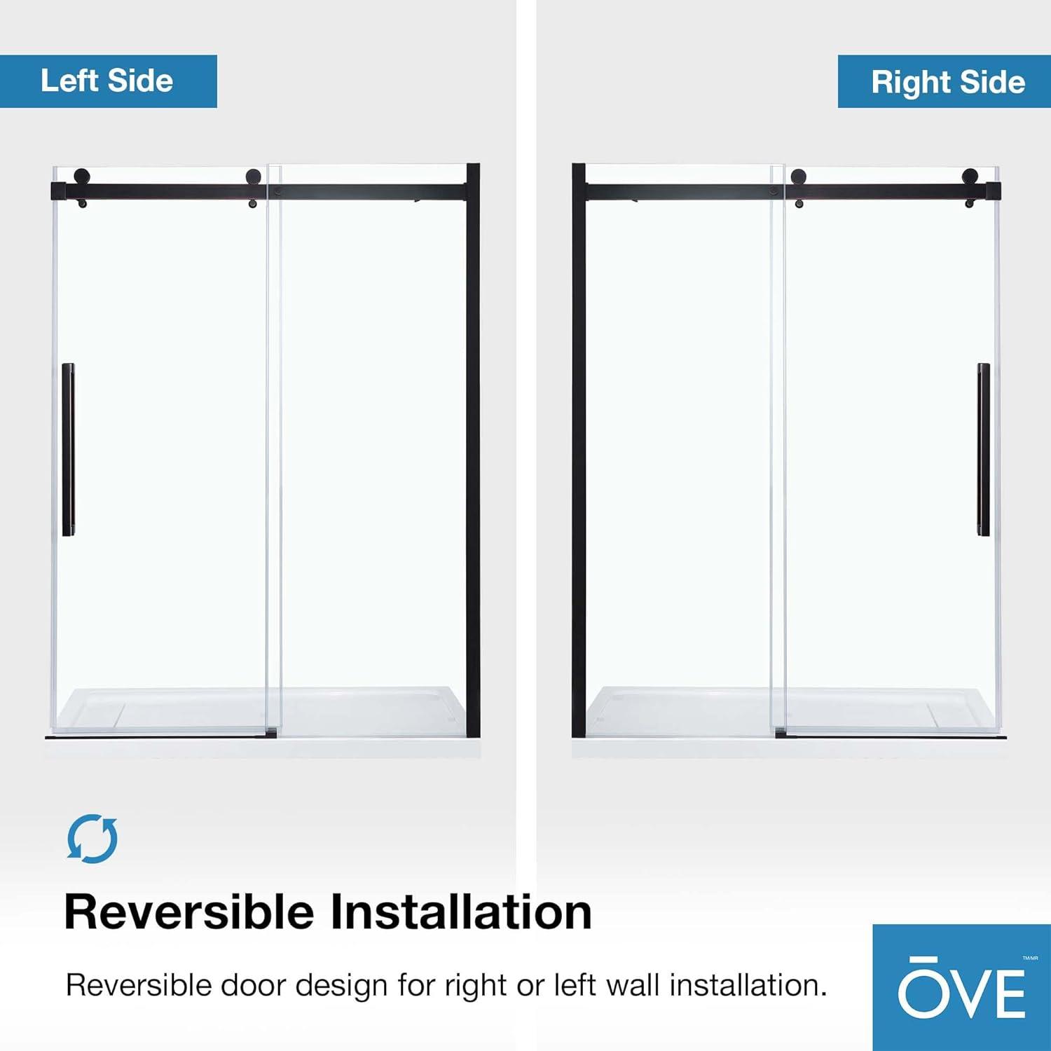 OVE Decors Bel Soft Close 60" x 78" Frameless Sliding Soft Close Shower Door