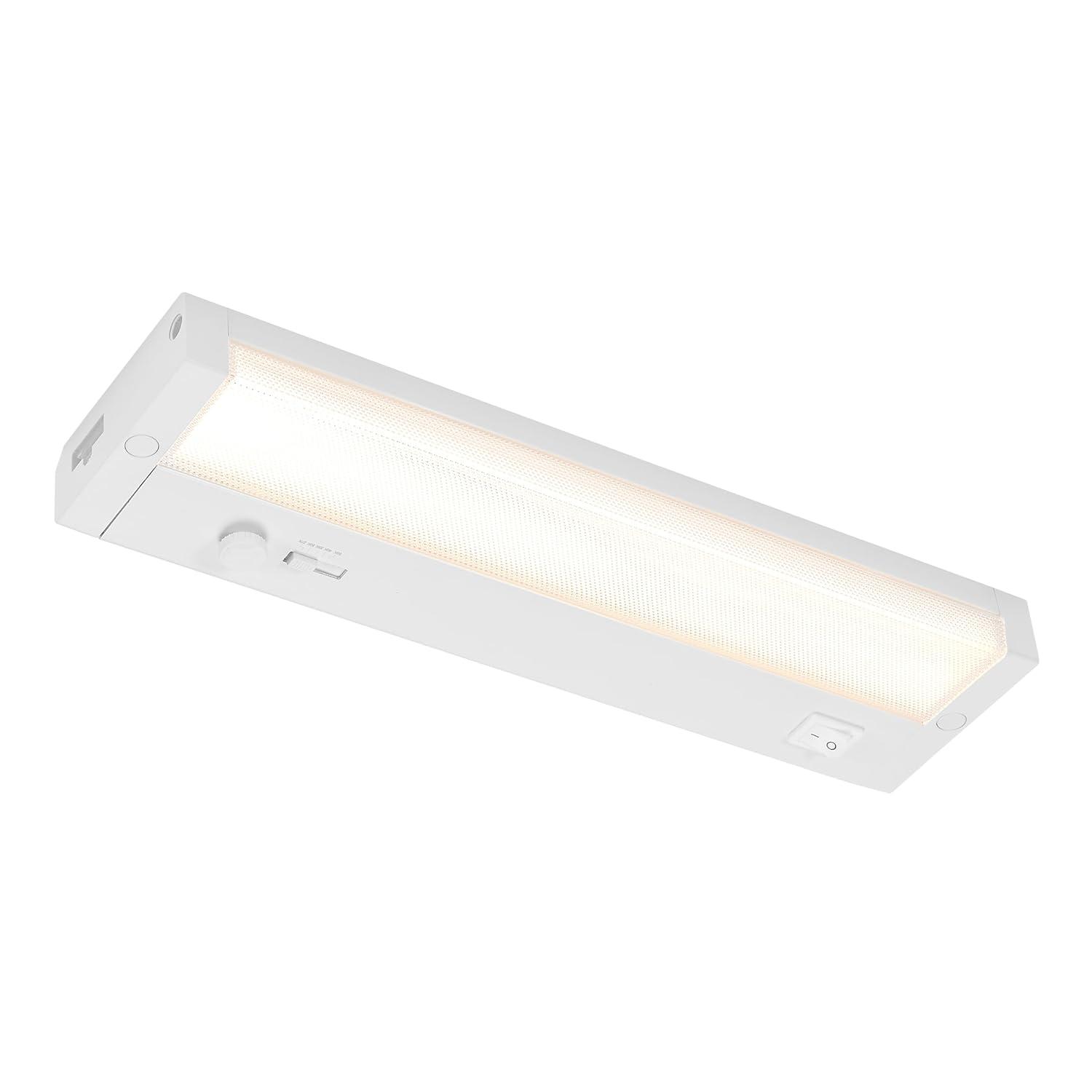 Maxxima 12 in. LED Under Cabinet Light, Dimmable, Linkable, Hardwired or Plug & Play, 500 Lumens, 5 CCT 2700K - 5000K, White, On/Off Switch