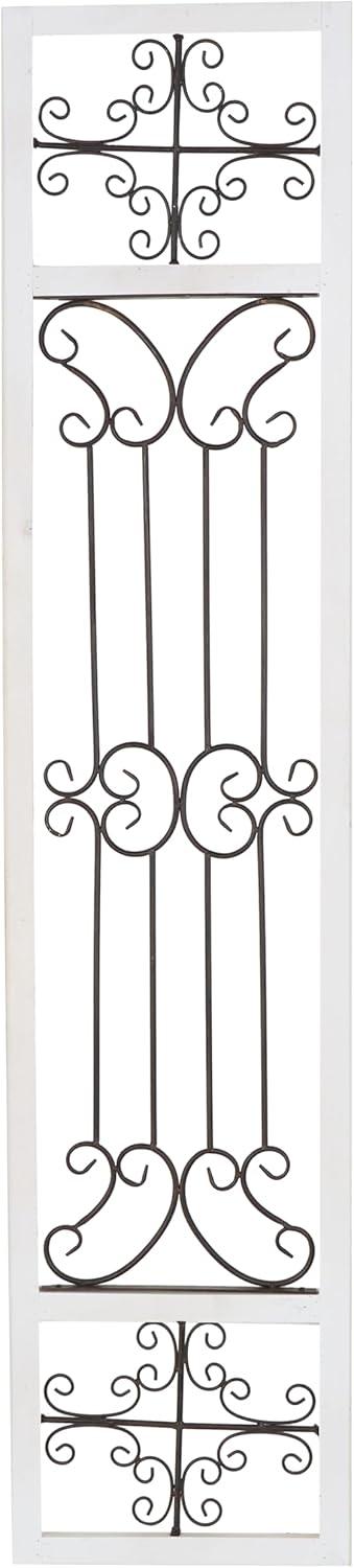 DecMode Decoración de Pared de Metal y Madera Inspirada en Puertas Arqueadas Rústicas 72" de Alto x 19 de Largo, Acabado en Marrón Desgastado con Carácter Orgánico