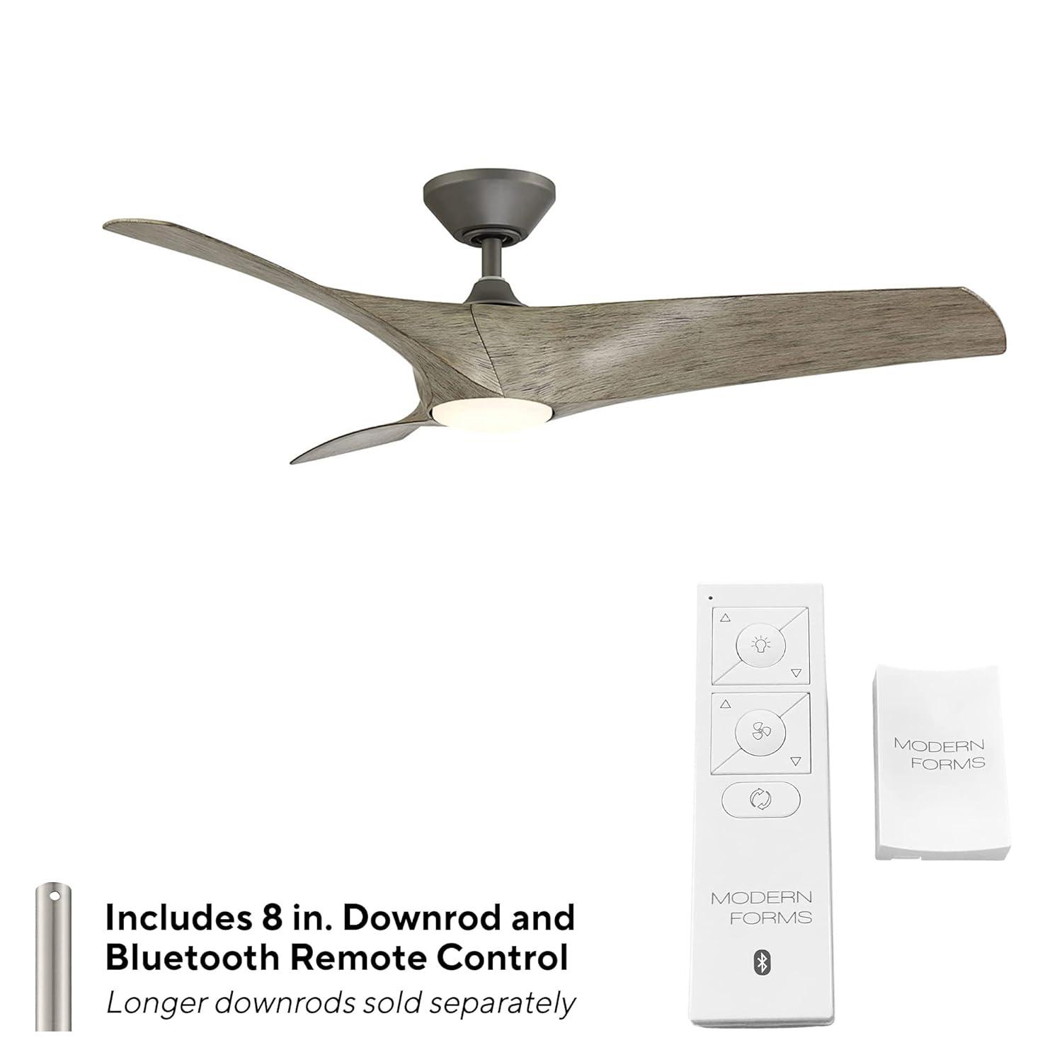 Modern Forms Zephyr 3 - Blade Outdoor/Indoor Smart Ceiling Fan with 2700K-3000K-4000K-5000K Selectable LED Light Kit and Remote Control Included
