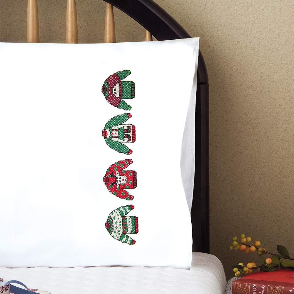 Design Works Christmas Sweaters Pillowcases - 2 Standard Size (20" x 30")