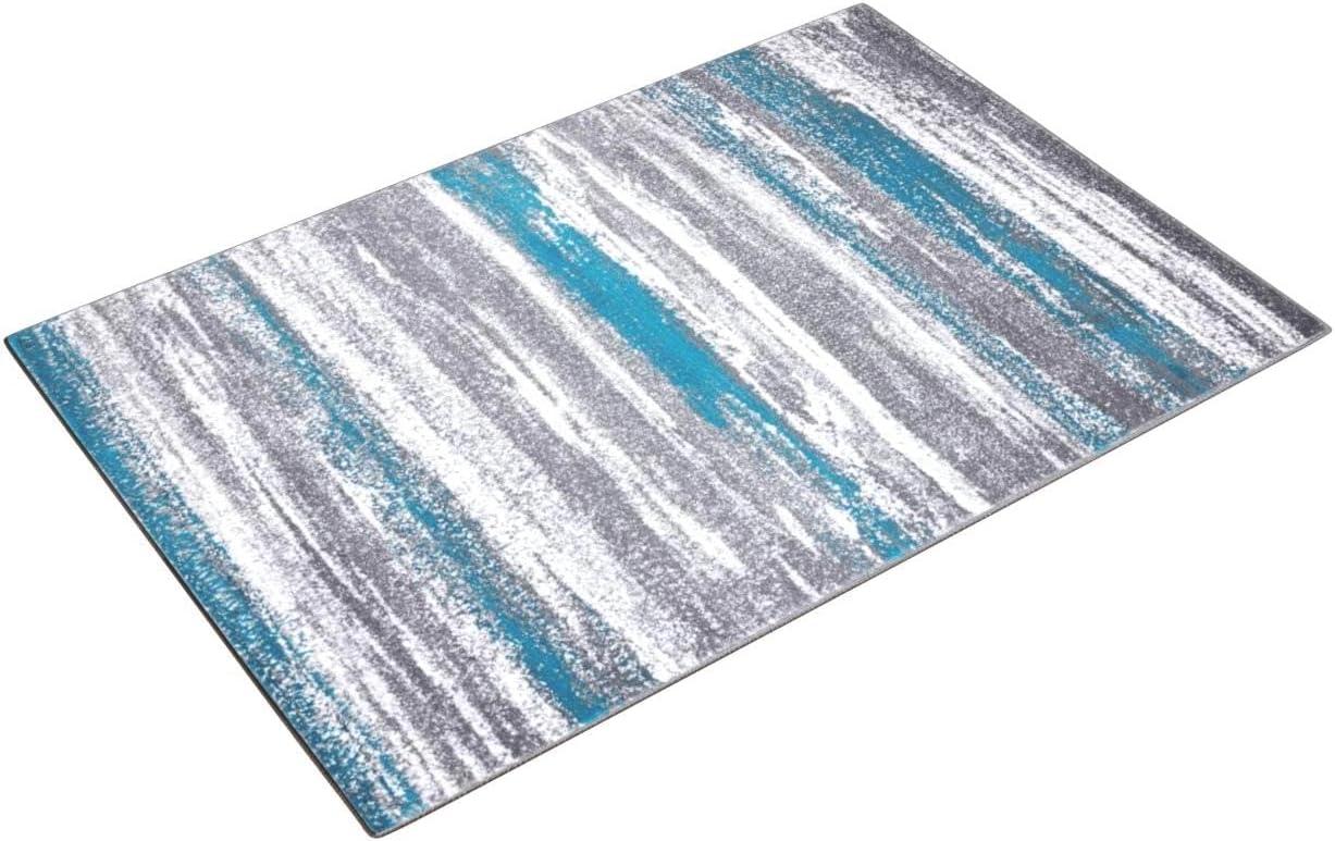 Luxe Weavers Abstract Stripe Yellow 4x5 Area Rug