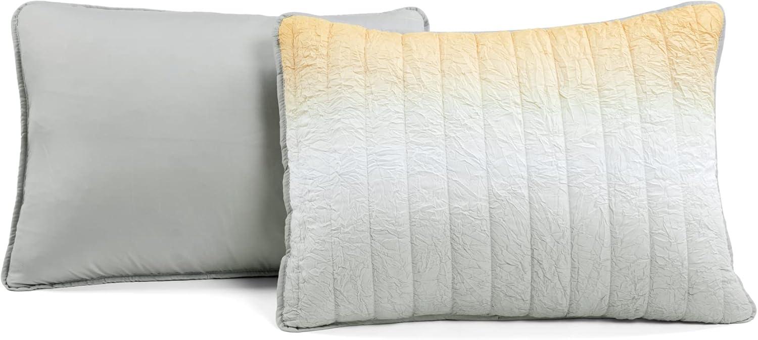 Crinkle Ombre Microfiber Quilt Set