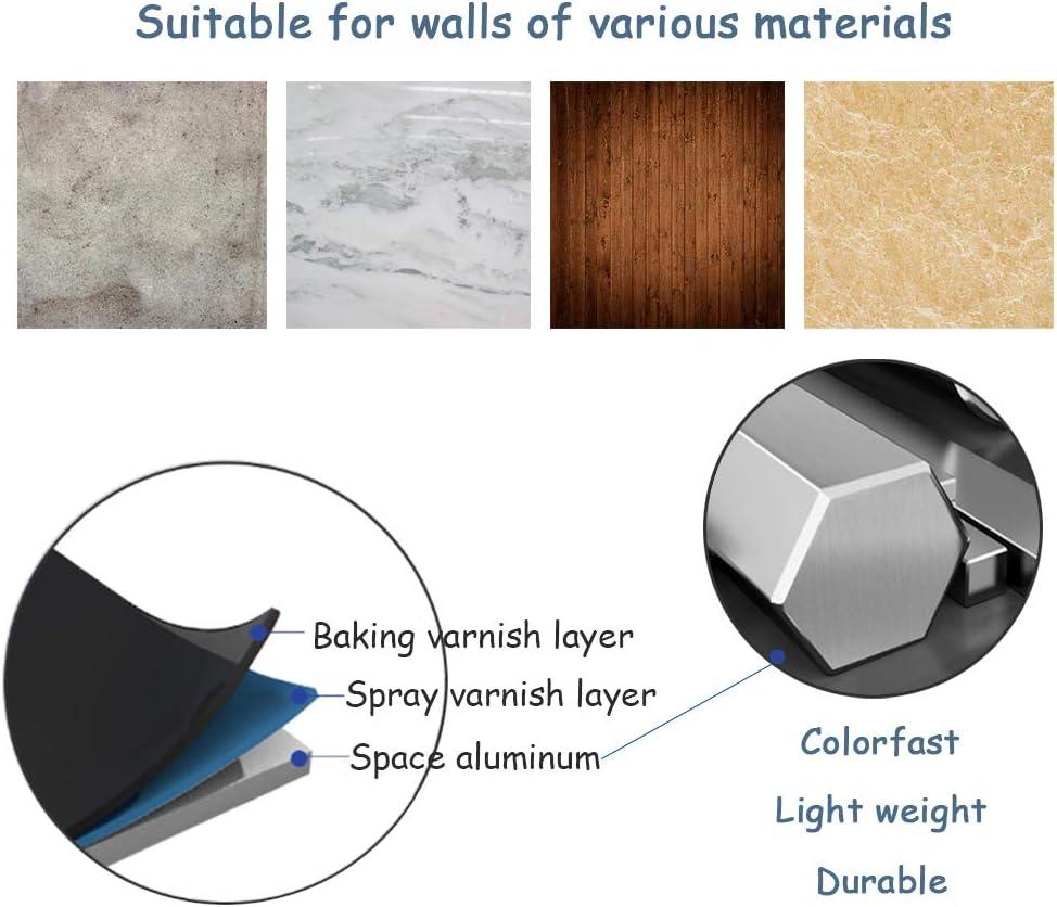 Wall Mounted Coat Racks with 6 Hooks Hanging Holder Towel Rack 21.7"x1.3" Modern Black Hanging for Clothes Entryway Bathroom (6 Hooks(2 Packs))