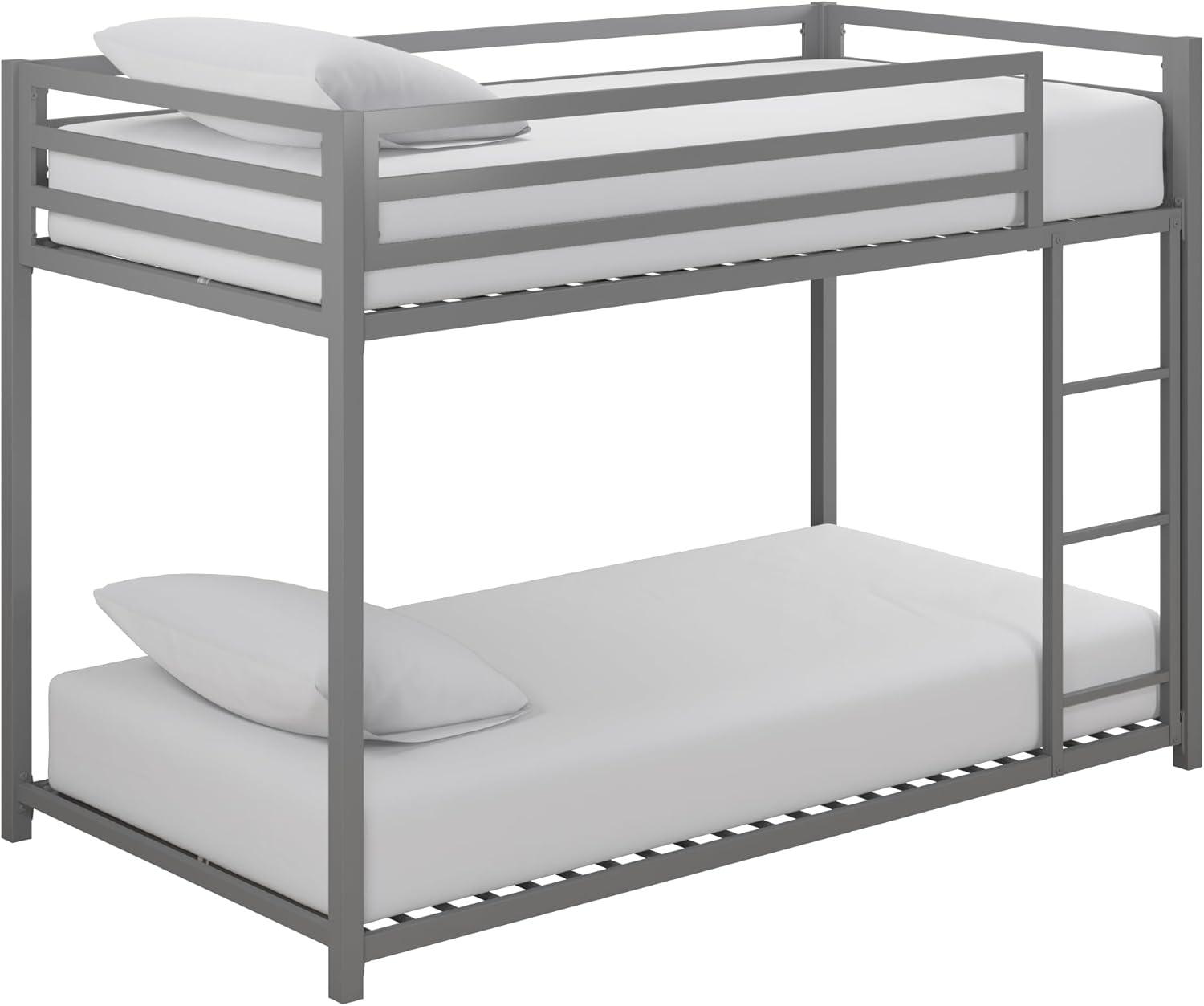 DHP Miles Metal Twin/Twin Bunk Bed, Silver