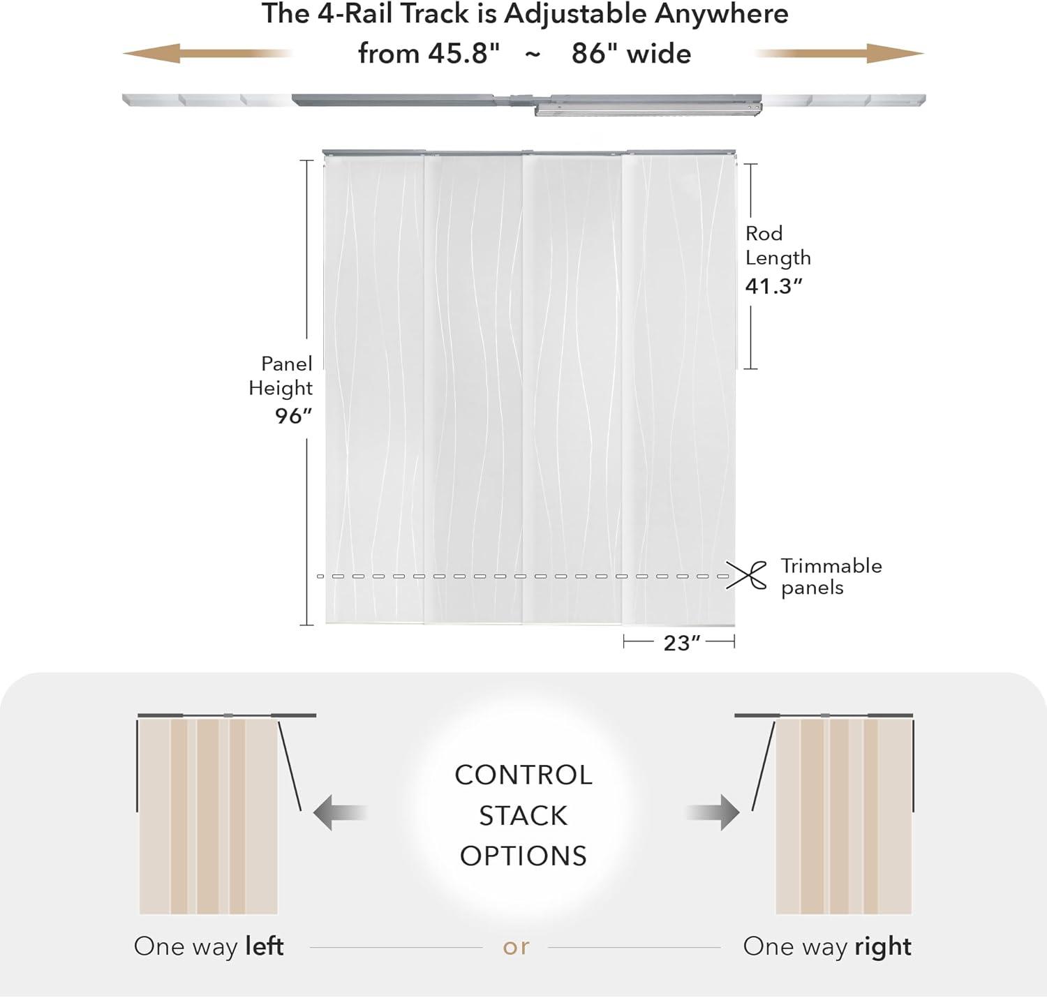 GoDear Design Adjustable Sliding Panel Track Blind 45.8"- 86" W x 96" H, Vertical Blinds Cordless, Light Filtering, Catch Me