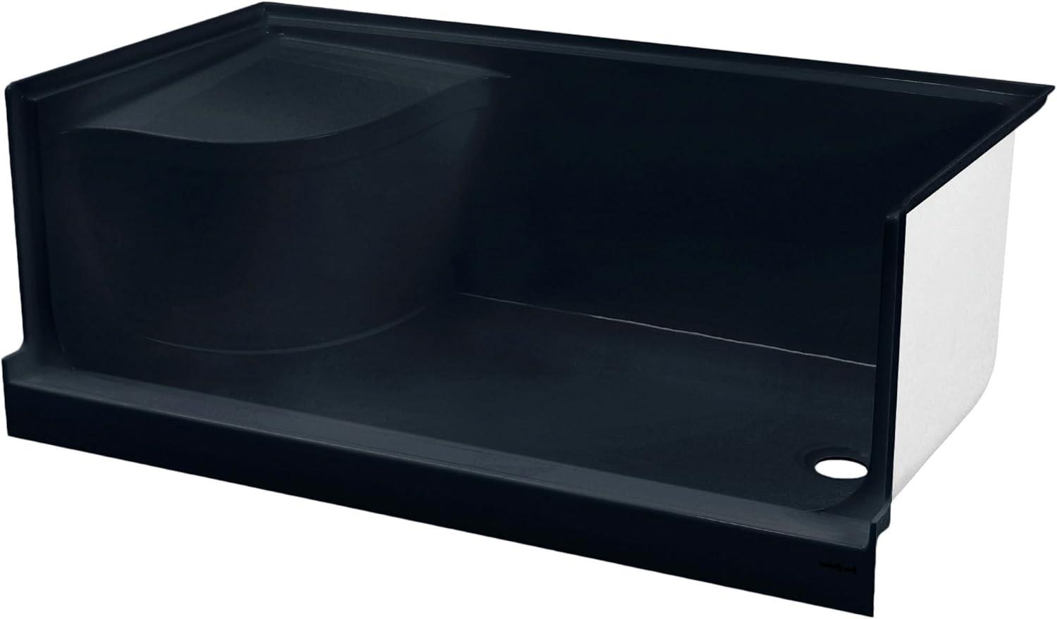 Aquatique 60" x 32" Shower Base in Matte Black