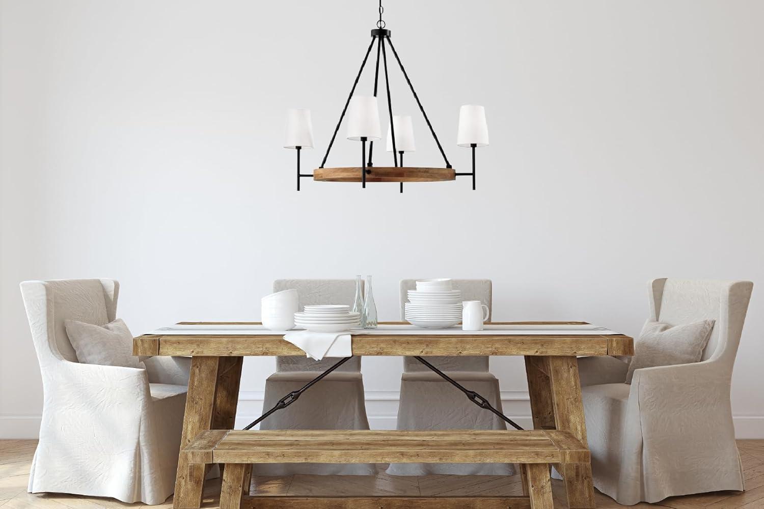 Jonah 4 - Light Dimmable Wagon Wheel Chandelier
