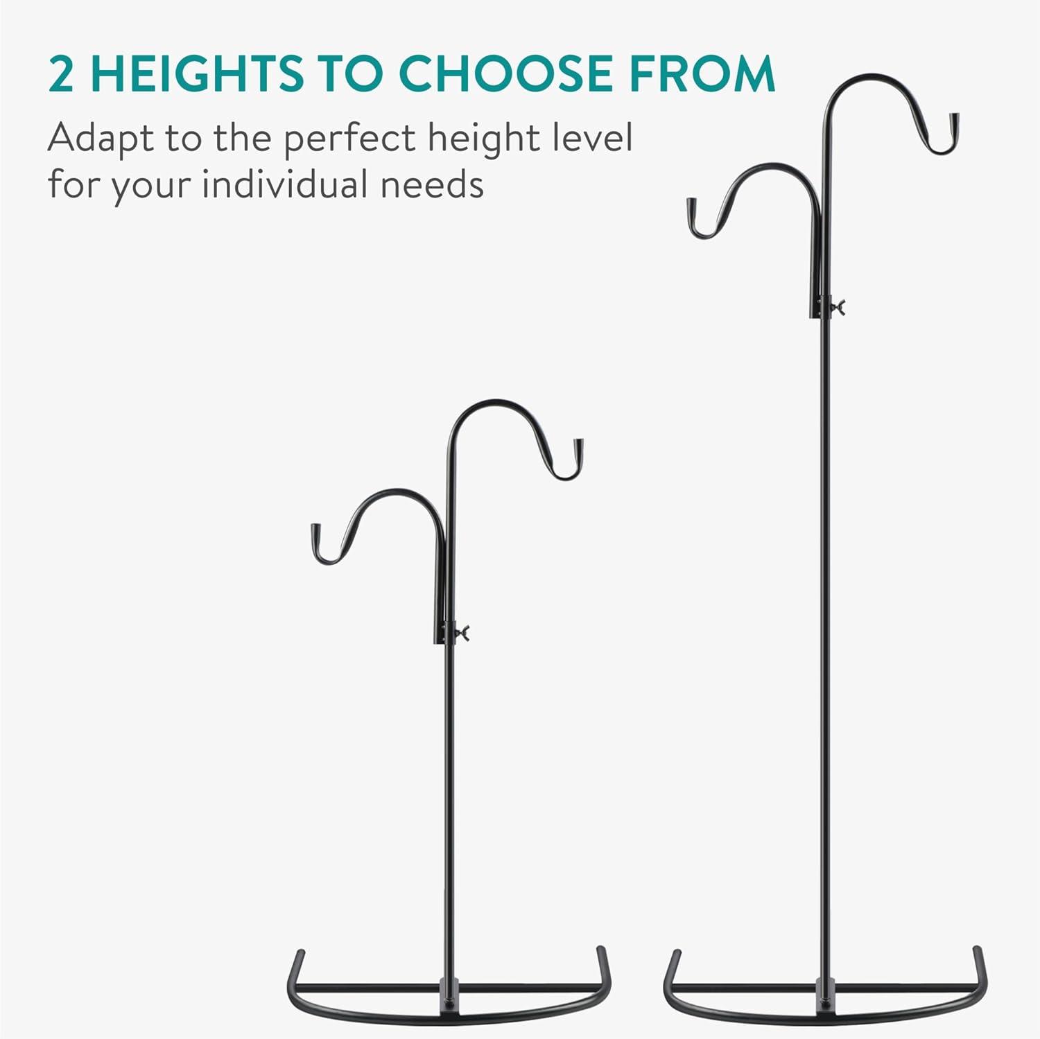 Shepherds Hooks For Outdoor - Hanging Bird Feeder Plant Pot Hook Stand Pole For Garden - Adjustable Hooks For Hummingbird Feeders And Plants