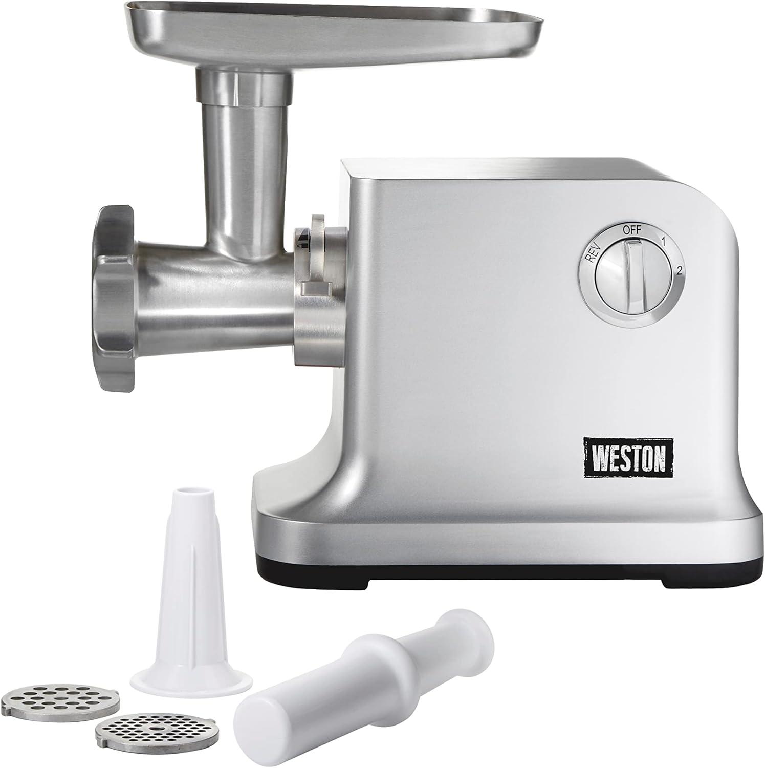 Weston Weston #12 Electric Meat Grinder & Sausage Stuffer with Powerful 750 Watt, 1 hp Motor