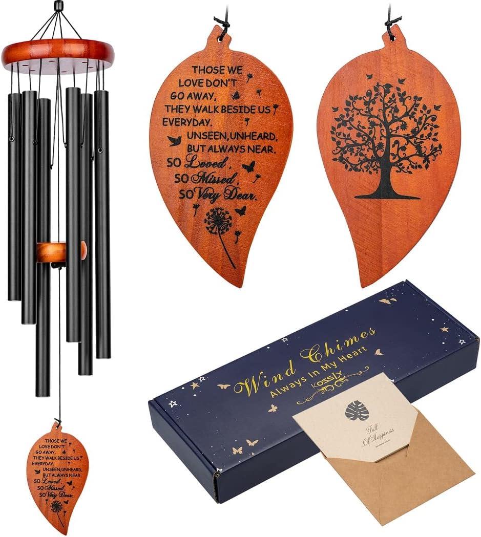 Sympathy Gifts for Loss of Loved One 32" Memorial Wind Chimes for Loss of Loved One Bereavement Condolence Gifts Sympathy Windchimes Memory Wind Chime with Memorial Card