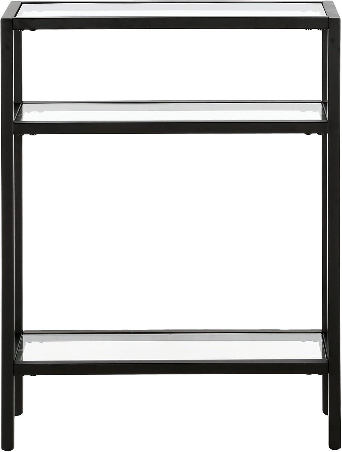 Evelyn&Zoe Sivil 22" Wide Rectangular Console Table, Blackened Bronze