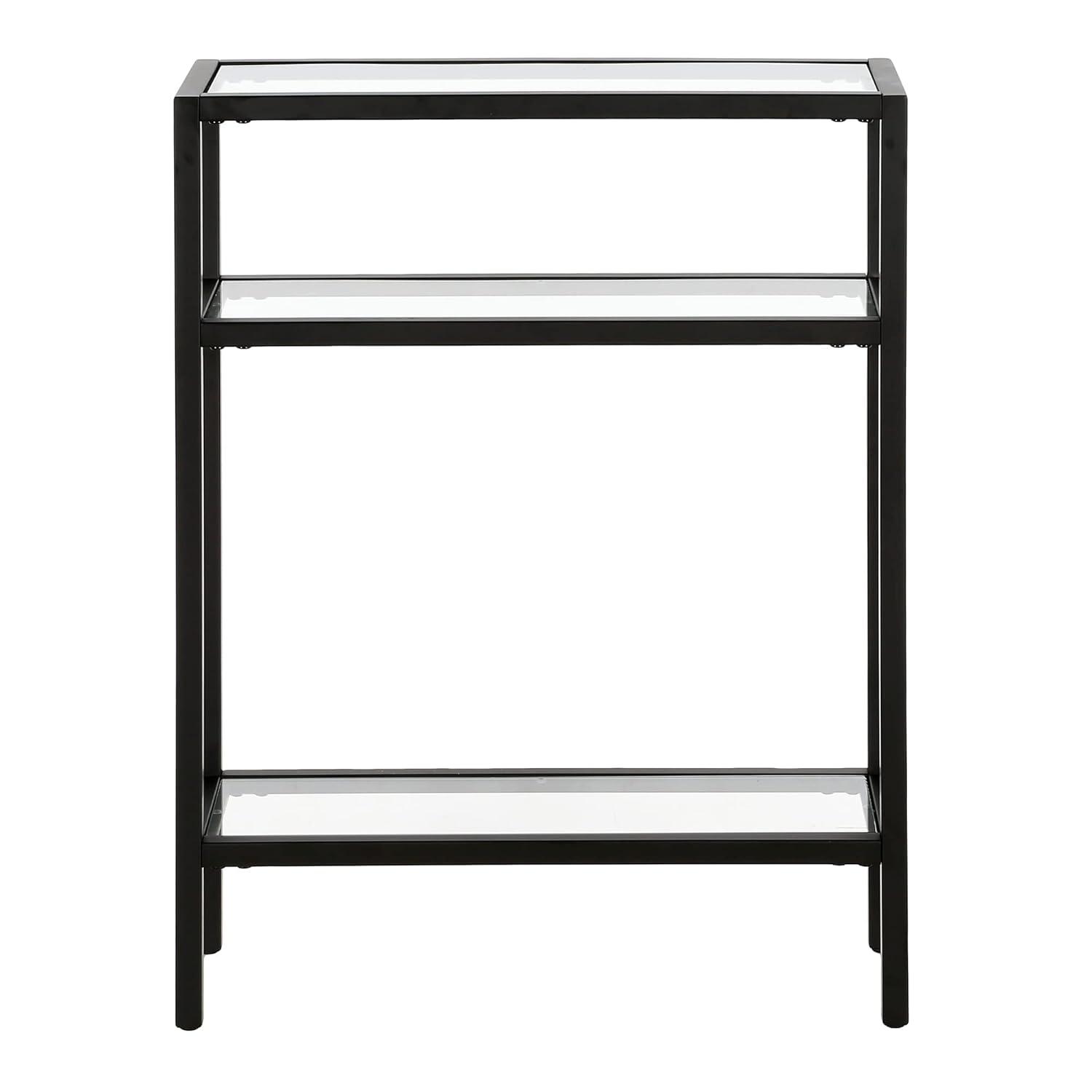 Evelyn&Zoe Sivil 22" Wide Rectangular Console Table, Blackened Bronze