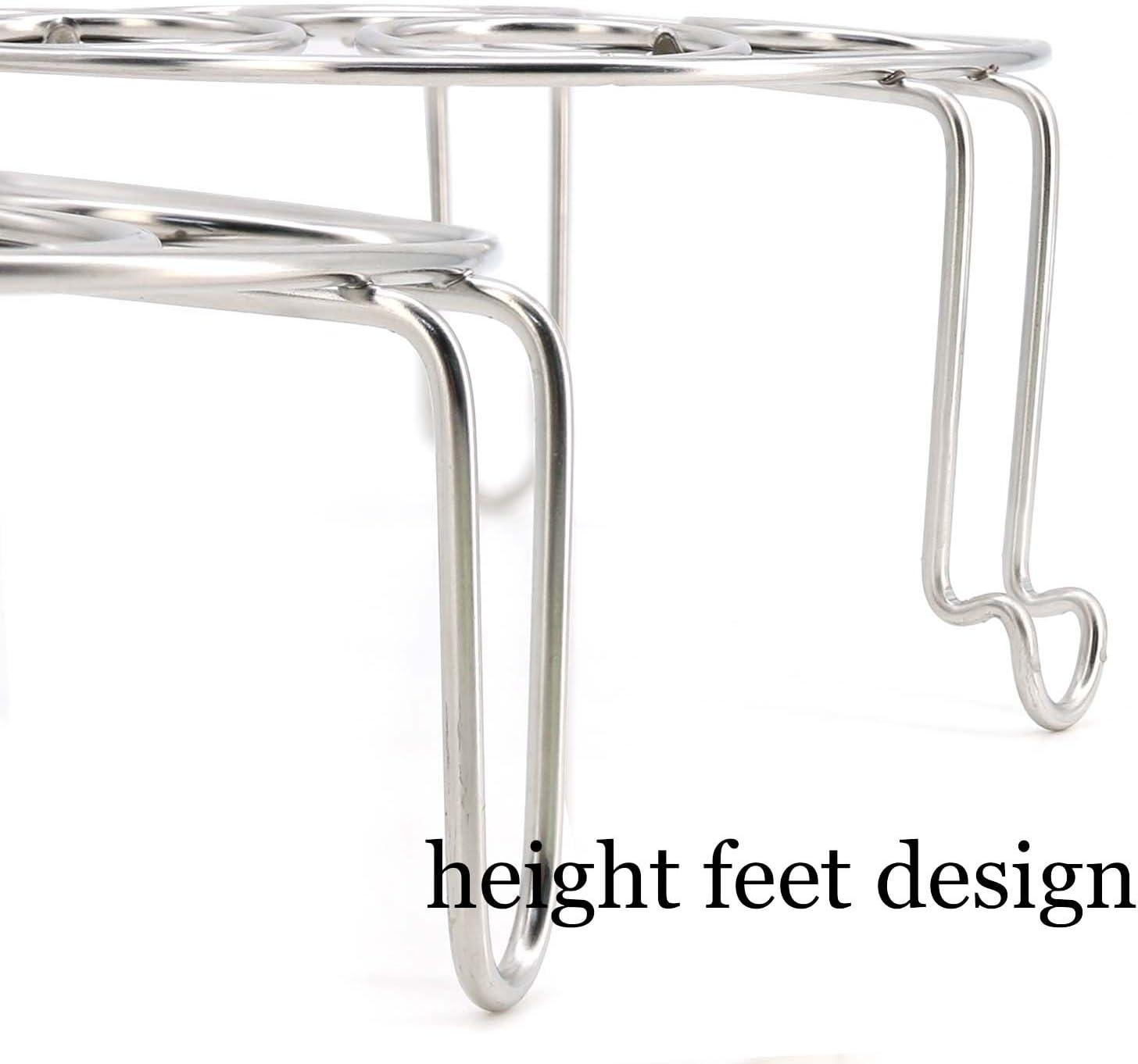 Egg Steamer Rack Trivet for Instant Pot Accessories 5 Qt, 6 Qt, 8 Qt Pressure Cooker 2 Pack Stackable 304 Stainless Steel Multipurpose Cooling Rack,Cooking