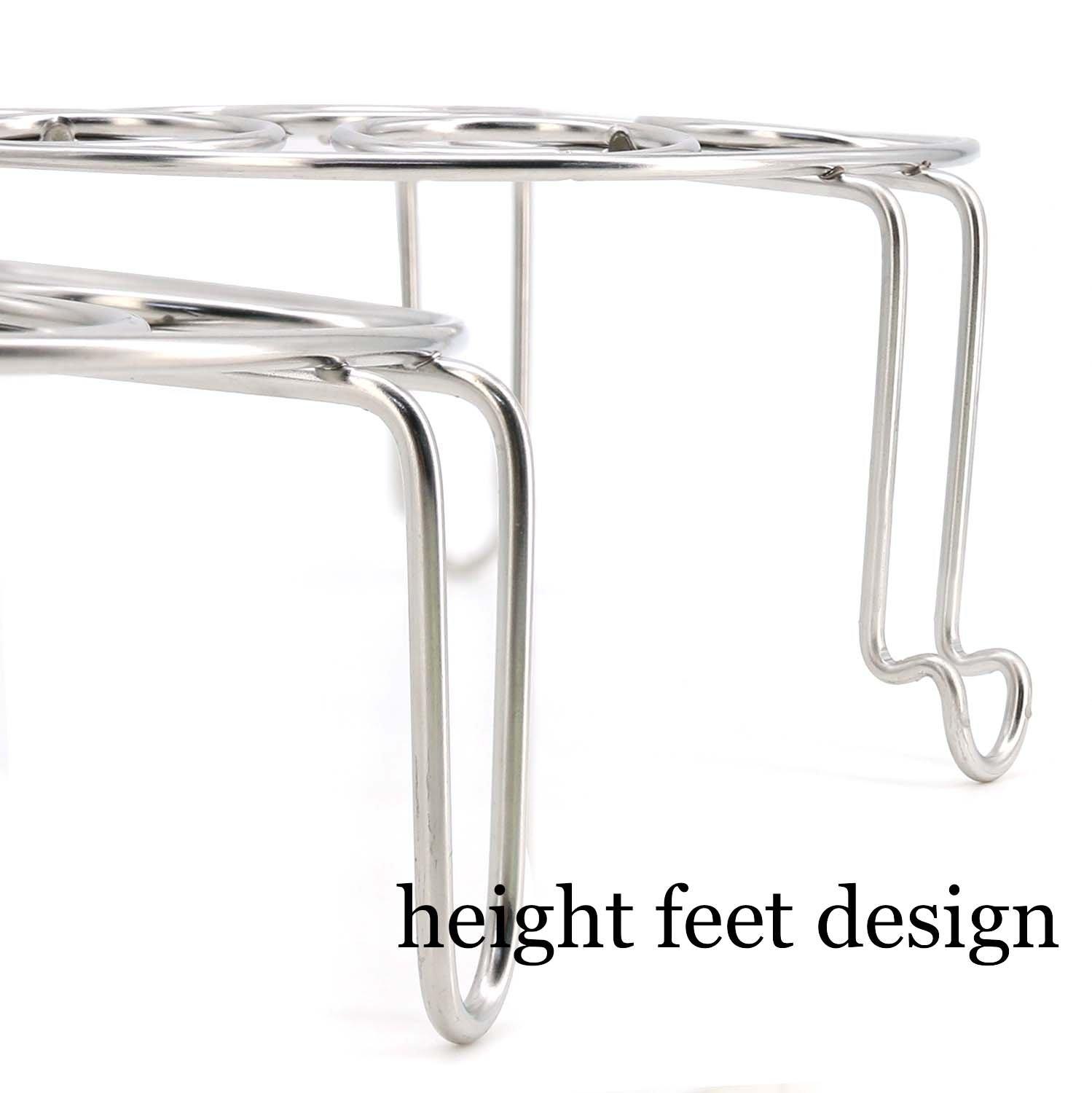 Egg Steamer Rack Trivet for Instant Pot Accessories 5 Qt, 6 Qt, 8 Qt Pressure Cooker 2 Pack Stackable 304 Stainless Steel Multipurpose Cooling Rack,Cooking