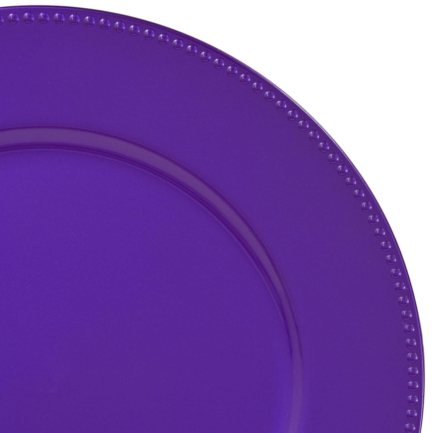 Efavormart 24 pcs 13" Purple Round Charger Plates Dinner Chargers for Tabletop Decor Holiday Wedding Catering Event Decoration