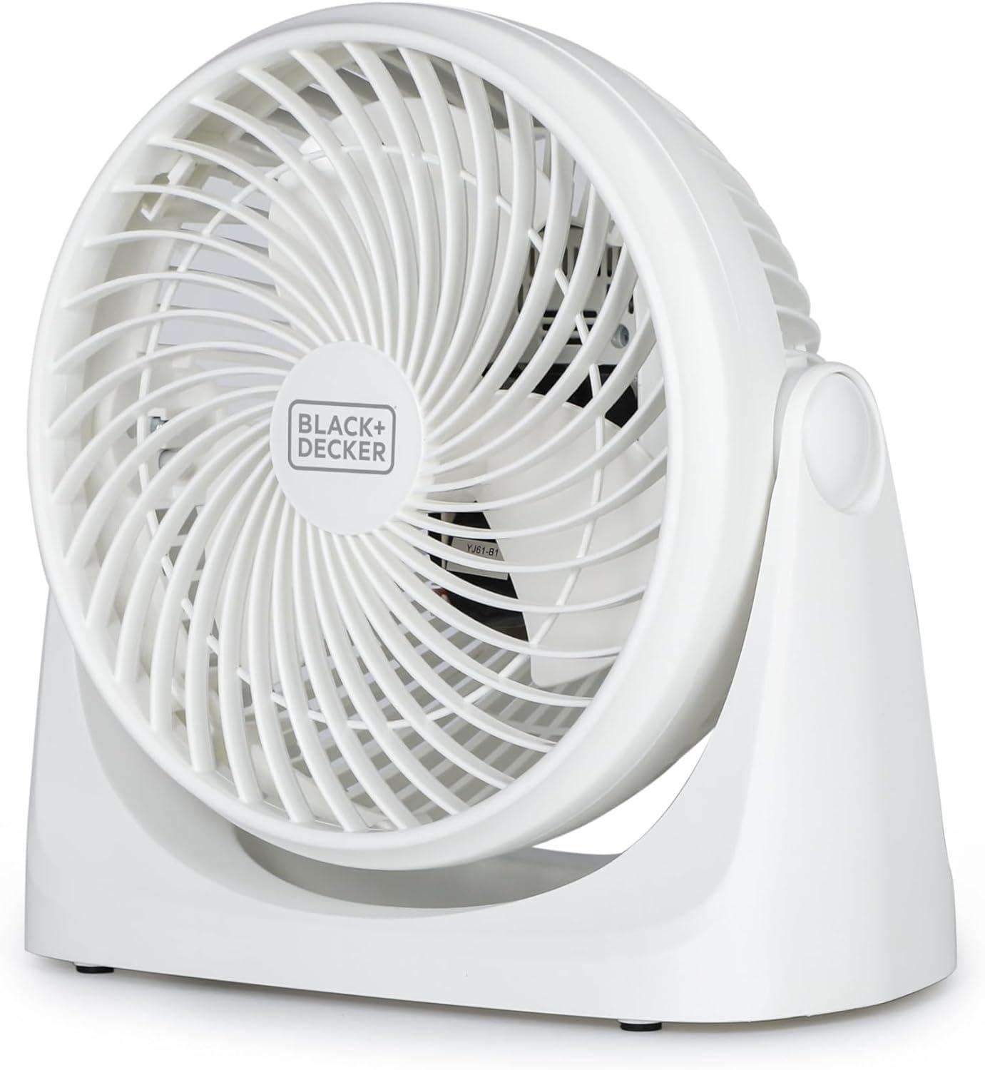 BLACK+DECKER BLACK+DECKER Turbo Desk Fan – Electric Portable 7 Inch Table Fan with Adjustable Tilt, White