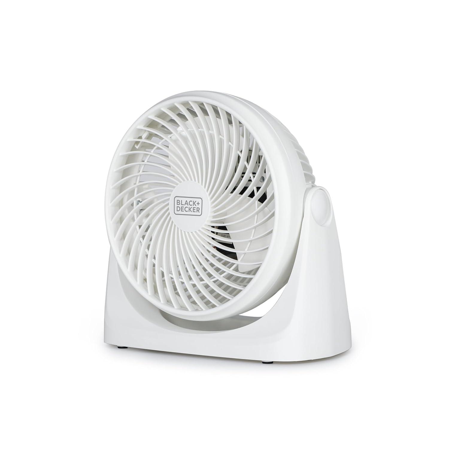 BLACK+DECKER BLACK+DECKER Turbo Desk Fan – Electric Portable 7 Inch Table Fan with Adjustable Tilt, White