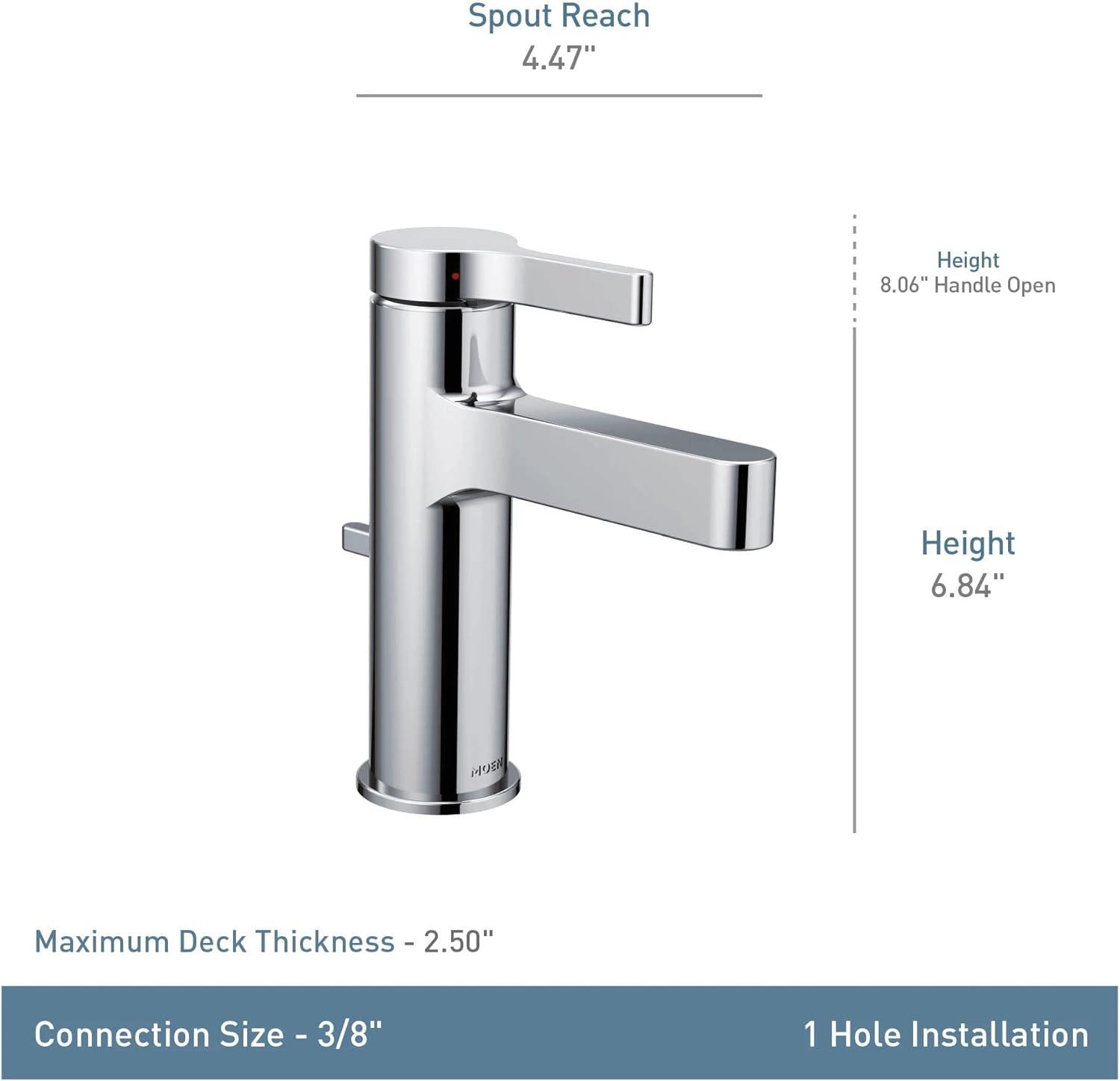 Sleek Modern Chrome Single Hole Bathroom Faucet with Diverter