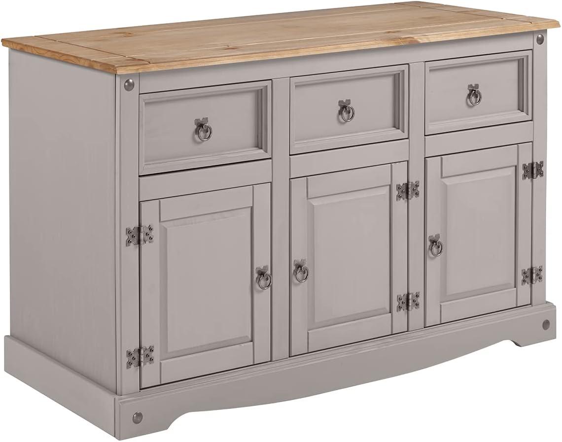 49.25 x 29.88 x 15.75 in. Cottage Series Wood Buffet Sideboard, Corona Gray