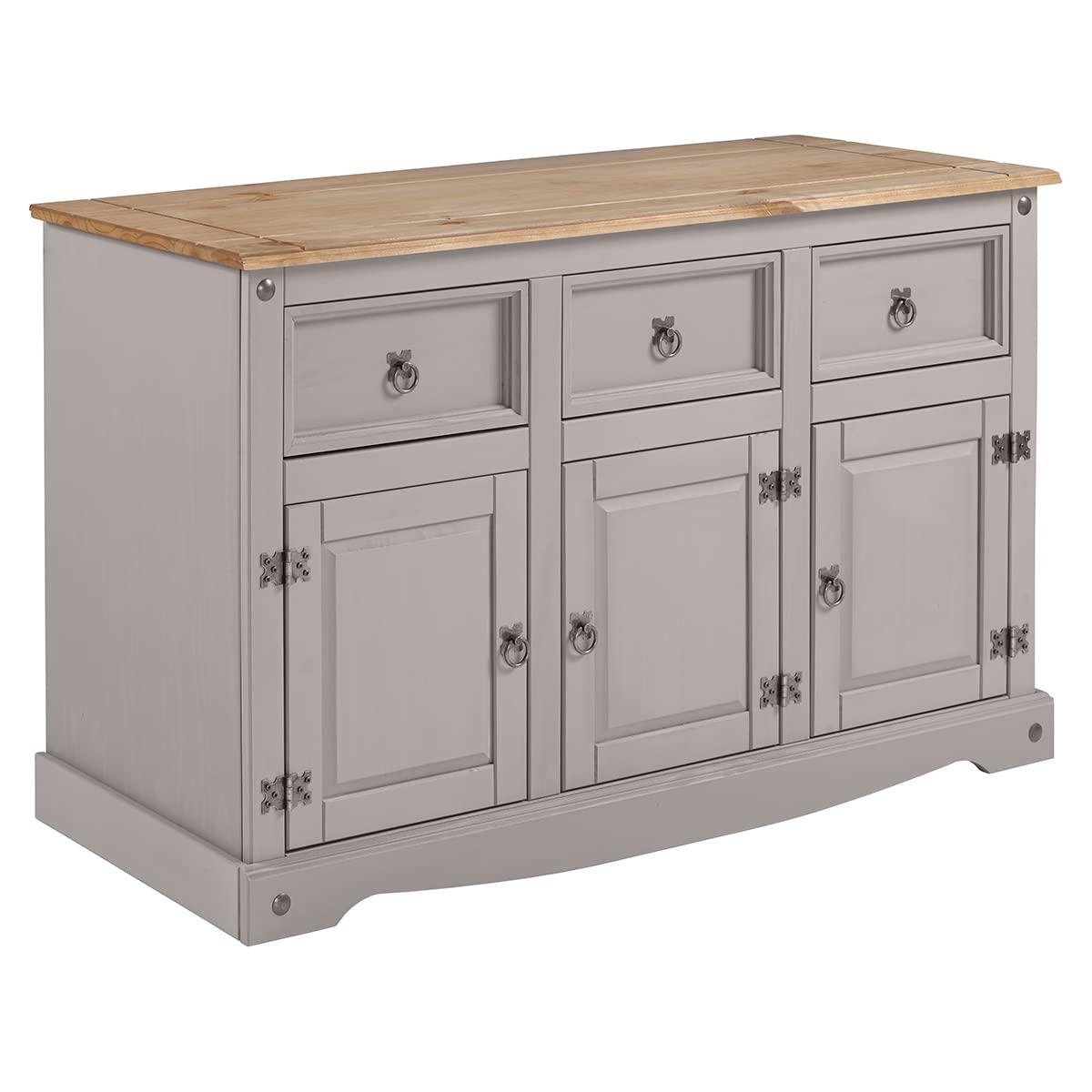 49.25 x 29.88 x 15.75 in. Cottage Series Wood Buffet Sideboard, Corona Gray
