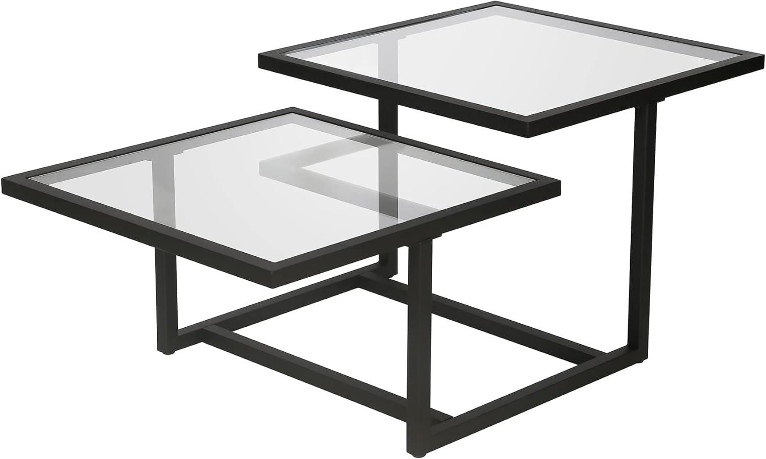 Evelyn&Zoe Amalie 43" Wide Square Coffee Table, Blackened Bronze