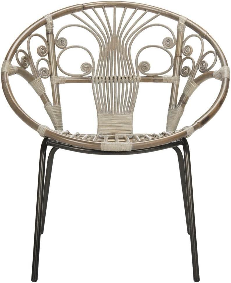 Carlson Accent Chair - WIK6505A - Grey White Wash/Black - Safavieh