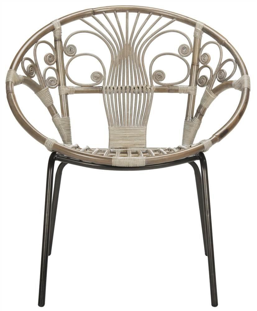 Carlson Accent Chair - WIK6505A - Grey White Wash/Black - Safavieh