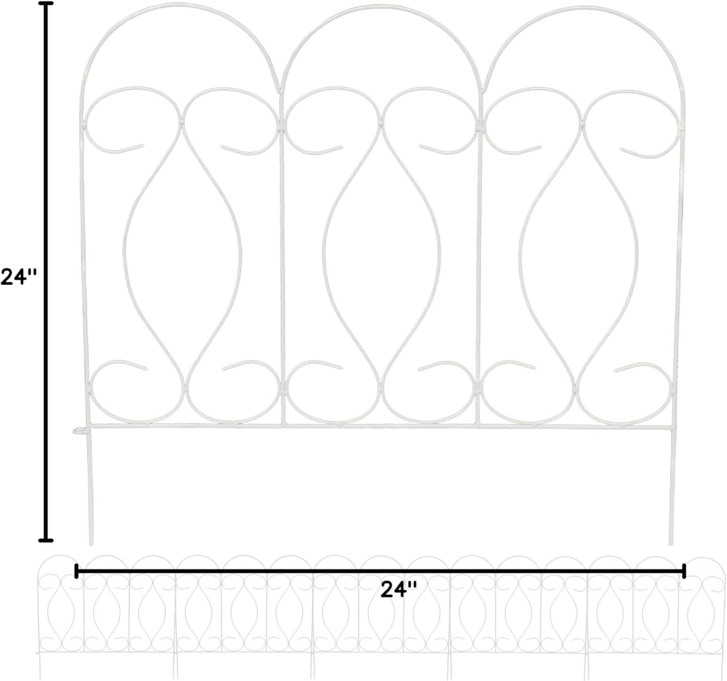 SunnyDaze Decor Traditional 24" x 24" Steel Decorative Garden Fence Panels (Set of 5)