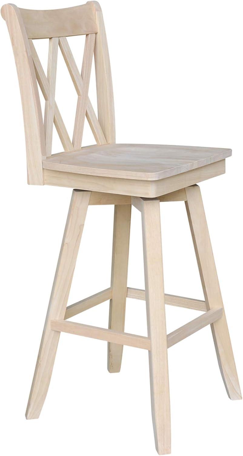 International Concepts Double "X" Back Bar Height Stool - With Swivel 30" Seat Height