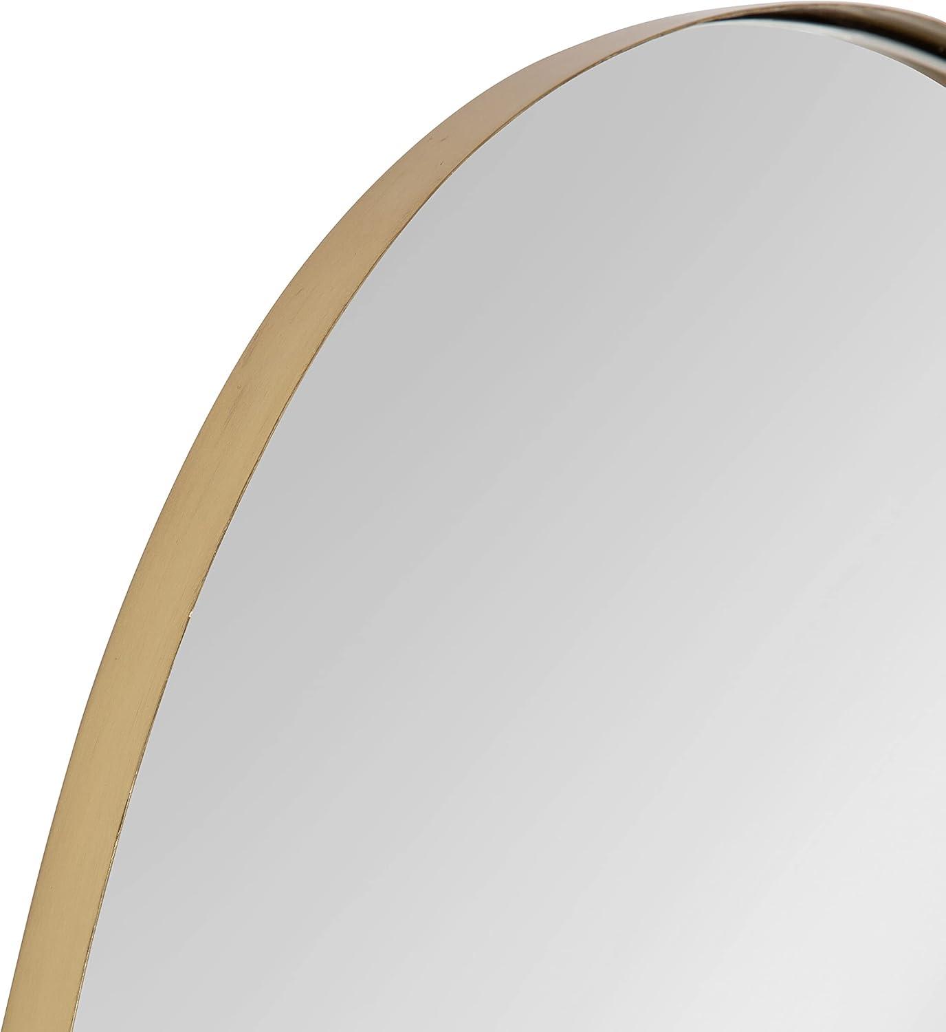 Kate and Laurel Rollo Midcentury Oval Metal Framed Mirror, 20 x 30, Gold, Decorative Modern Mirror Decor for Wall